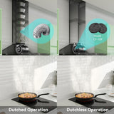 30 Inch Black Stainless Steel Wall Mount Range Hood 380 CFM 3 Speed LED Lights Convertible Ducted/Ductless