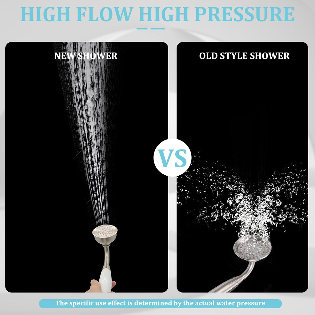 Vintage Handheld Shower Head with 59" Flexible Hose, Brushed Nickel