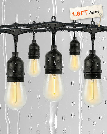 Outdoor String Lights Waterproof, Balcony & Gazebo