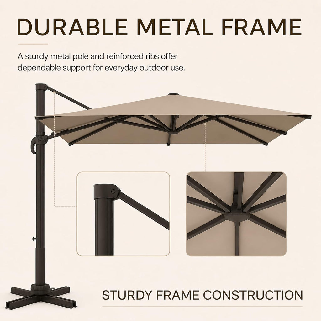 10' X 10' Cantilever Patio Umbrella with Double Top Vent