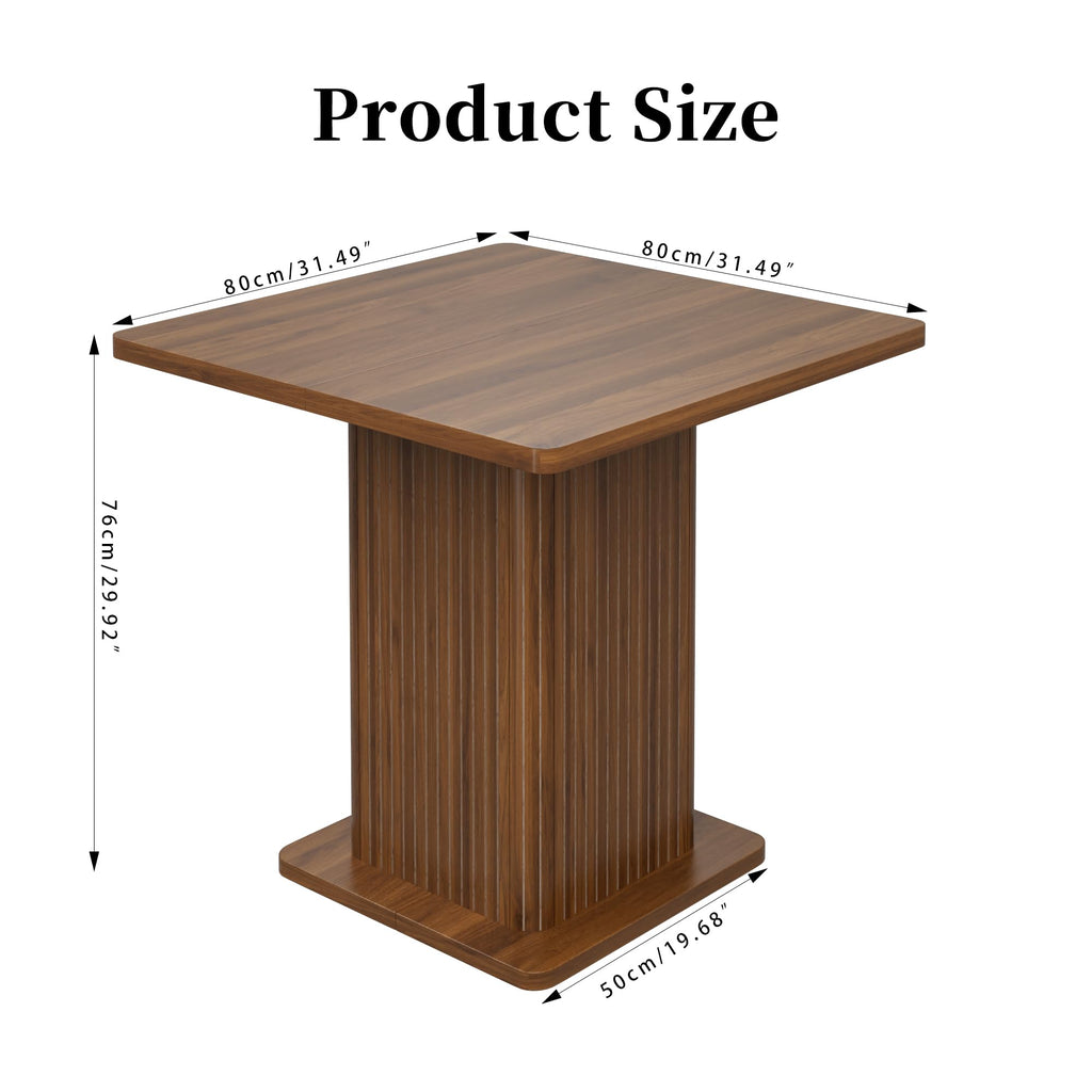 Small Square Dining Table for 2-4, 31.5 Inch Farmhouse Kitchen Table with 2-Tier Storage Shelf, Modern Wood Dinner