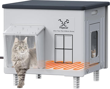 Indestructible Heated Cat House for Outside - Extremely Waterproof & Weatherproof Heated Outdoor Cat House