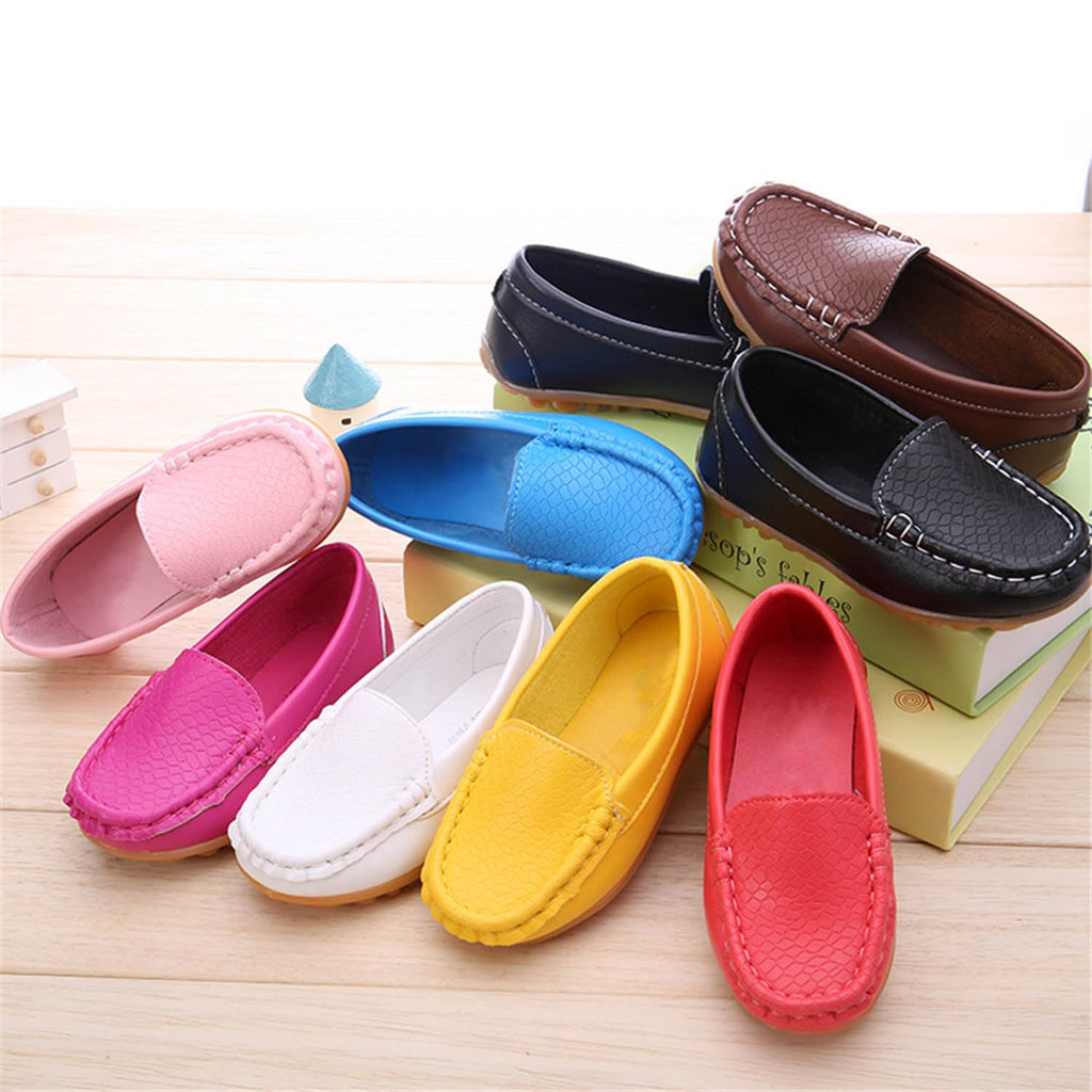 Toddler/Little Kid Boys Girls Soft Synthetic Leather Loafer Slip-On Boat-Dress Shoes/Sneakers,Brown,SHF103 CN26