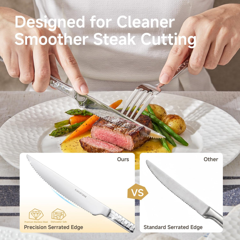 48 Piece Silverware Set with Steak Knives for 8,18/10 Stainless Steel