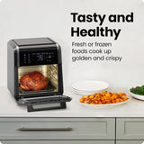 12-Quart 5-in-1 Air Fryer Oven with Digital Timer, Touchscreen, and 12 Presets - Family Size Countertop Convection