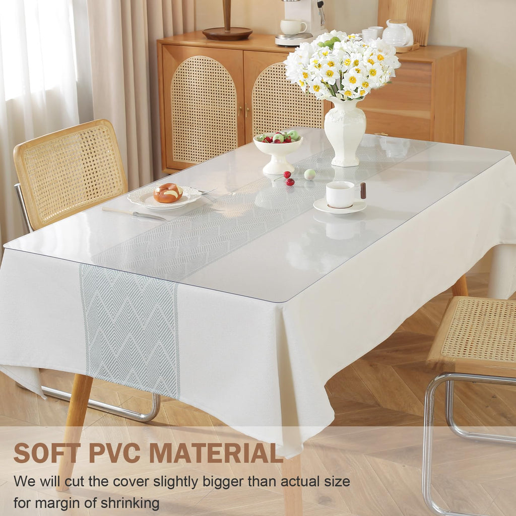 Clear Table Cover Protector 42 x 96 Inch, 2mm Thick Plastic Mat