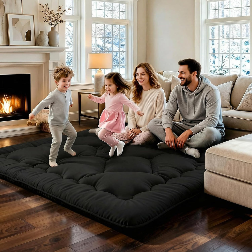 4" Thick Japanese Floor Mattress - Space Saving Foldable Floor Mattress for Guests, Dorms & Kids Rooms, Portable