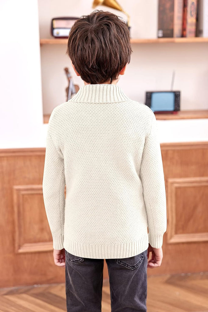 Toddler Pullover Sweaters Shawl Collar Cable Knit Sweaters Long Sleeve Warm Outwear Spring Fall Winter