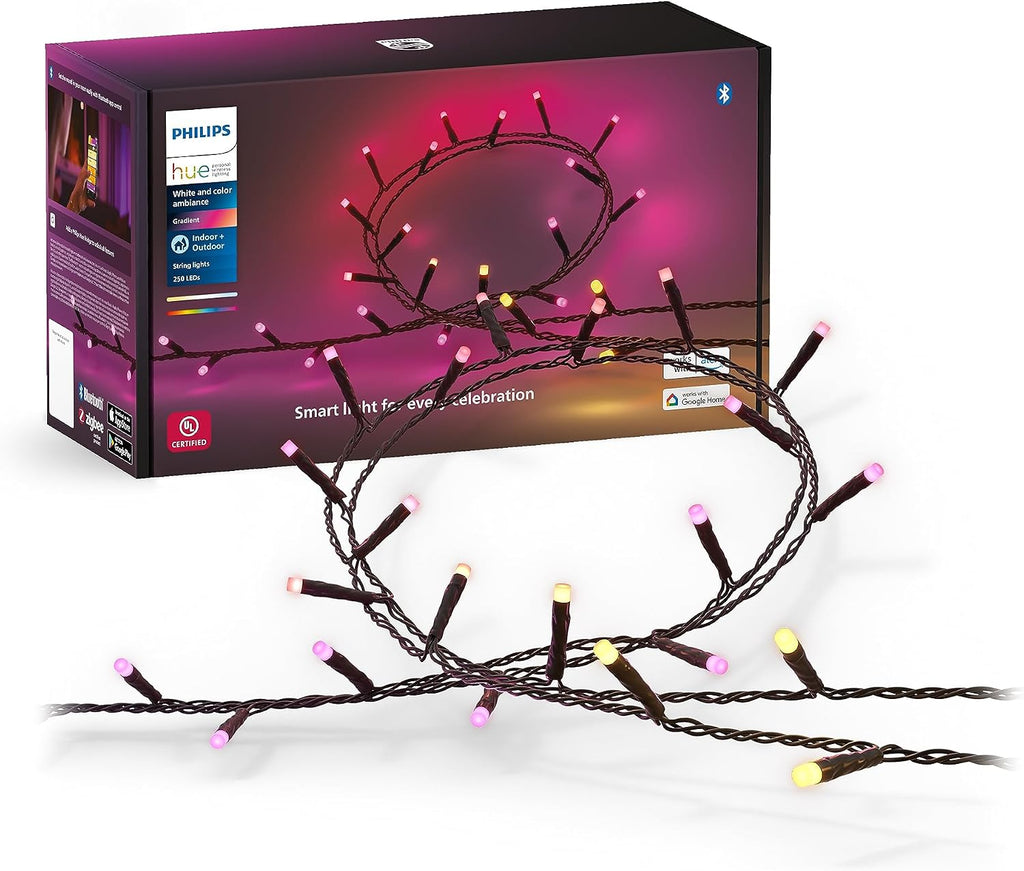 Indoor/Outdoor Holiday 65-Foot Festavia String Lights - 250 Mini Color Changing Smart LED & Bridge - Unlock the Full