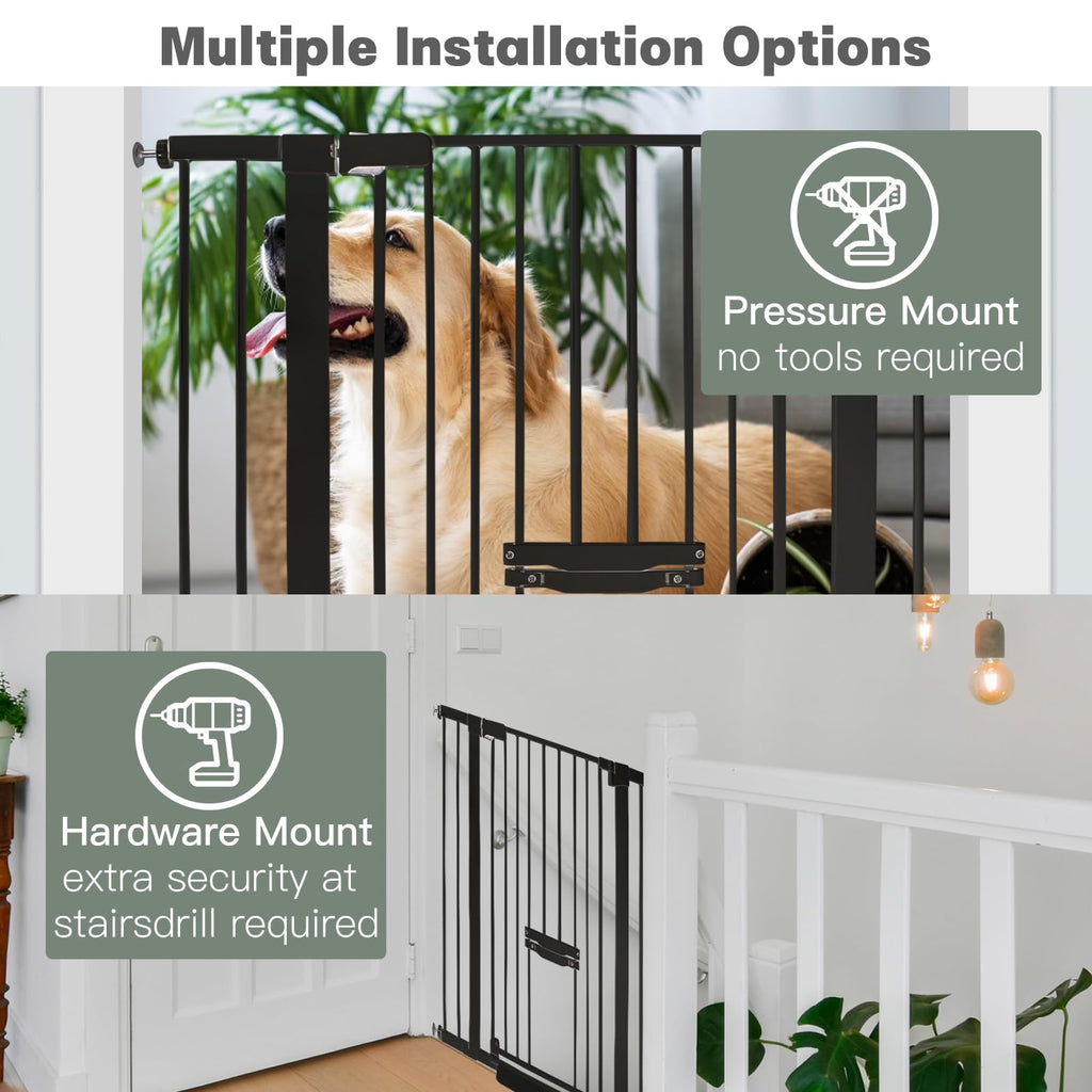 37 Inch Tall Baby Gate with Small Cat Door