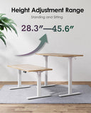 Electric Height Adjustable Standing Desk 47.2×23.6 inch, Sit Stand Desk with Splice Board, Memory Controller