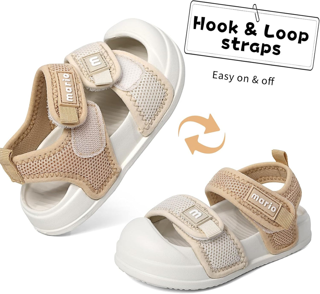 Kids Sandals Boys Girls Summer Outdoor Non-slip Athletic Sandals Closed Toe Adjustable Sandal Lightweight Beach