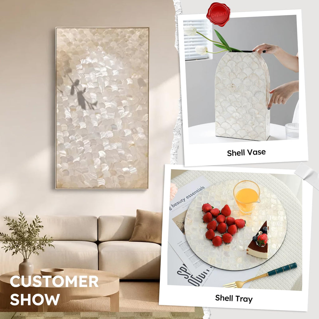 Mother of Pearl Fish Scale Backsplash Wall Tile, 6 Sheets