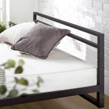 Trisha 7 Inch Metal Platform Bed Frame with Headboard, Wood Slat Support, No Box Spring Needed, Easy Assembly, Queen