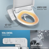 Elongated Electronic Bidet Toilet Seat with Heated Seat, Soft-Close Lid, Warm Water Wash