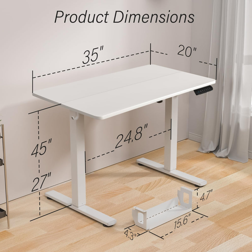 Standing Desk, 35x20 Inch Electric Height Adjustable Computer Desk