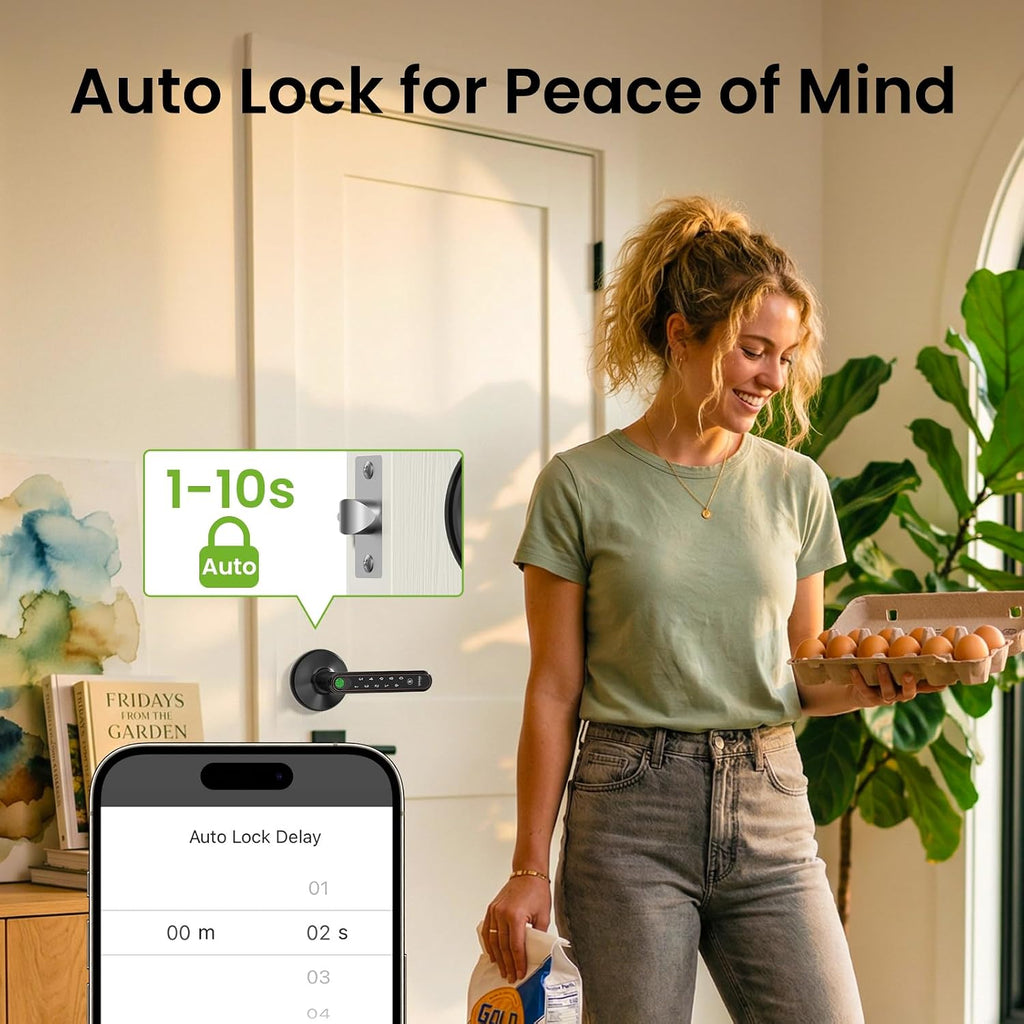 Fingerprint Door Lock V2.0, 4-in-1 Smart Fingerprint Door Knob