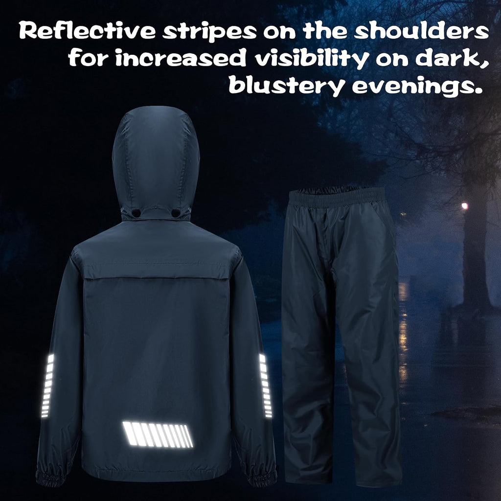 Kids Rain Gear Boys Girls Youth Rain Jacket and Pants