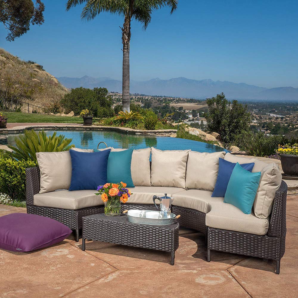 Decorative Outdoor Waterproof Pillow Covers 16x16 Navy Blue