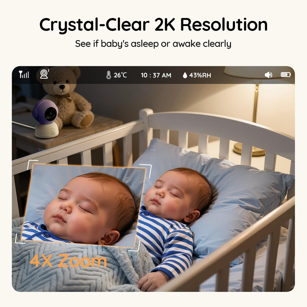 5" WiFi Baby Monitor with App, 2K Night Vision, Safe Encrypted, 2026