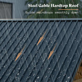 13x15 FT Wood Gazebo, Hardtop Pergola with Steel Gable Roof, - Image 8