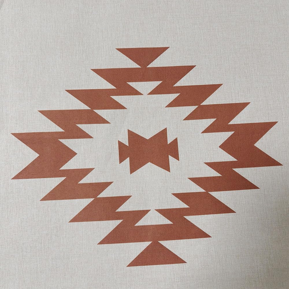 Southwest Linen Shower Curtain Aztec Geometric Stripes Fabric Shower Curtain Set with Hooks, Boho Western Shower