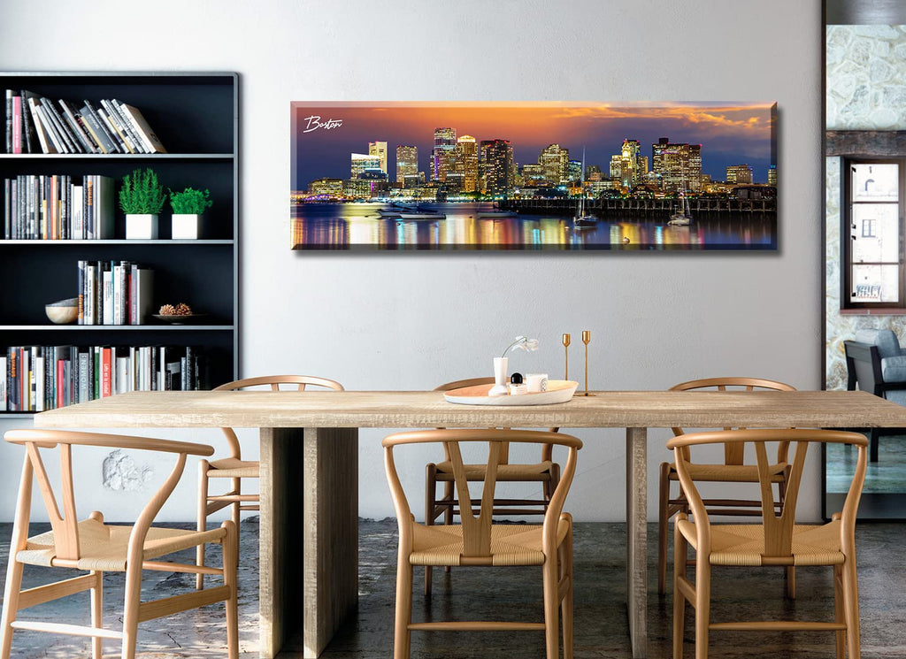 Boston Skyline Wall Canvas Prints, 13.8"x45.3"