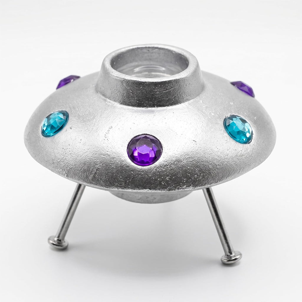 Space Ship Backflow Incense Burner - 2 Inch Mini Resin Fountain Holder for Meditation, Relaxation, Aromatherapy &