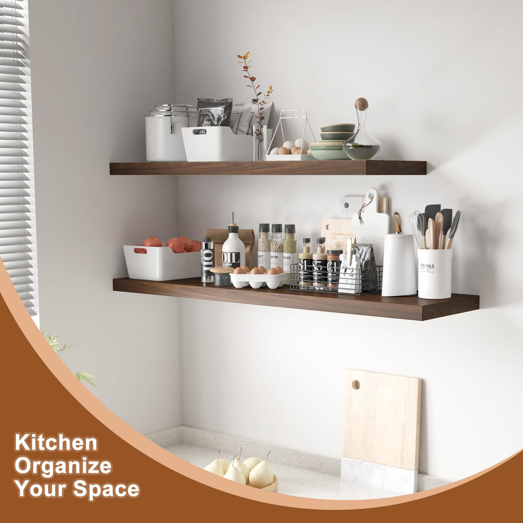 Large Floating Shelves for Wall 1 Pack Deep Floating Shelves No Drilling Accessories Included Deep Wall Shelves