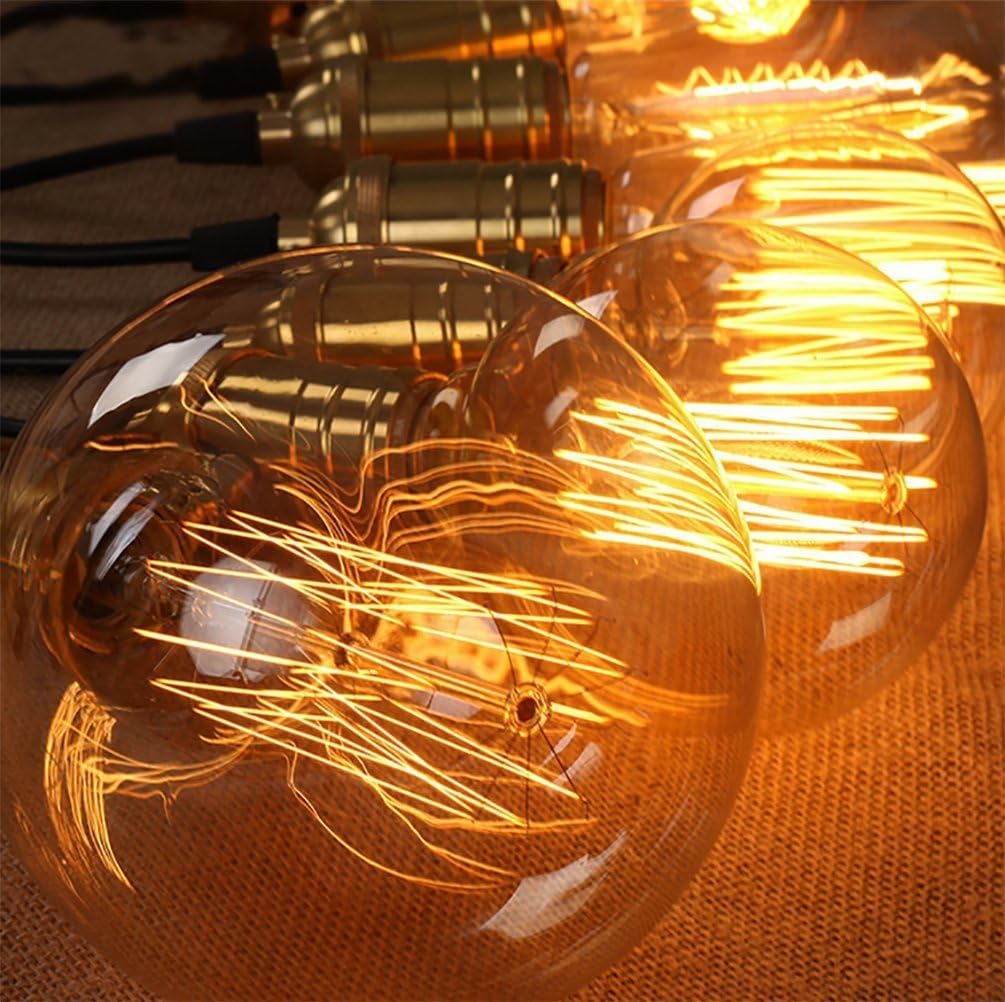 Vintage Edison Bulb,Large Round Edison Antique Light Bulbs-G30/G95 120V - Dimmable Thread Filament Style Nostalgic