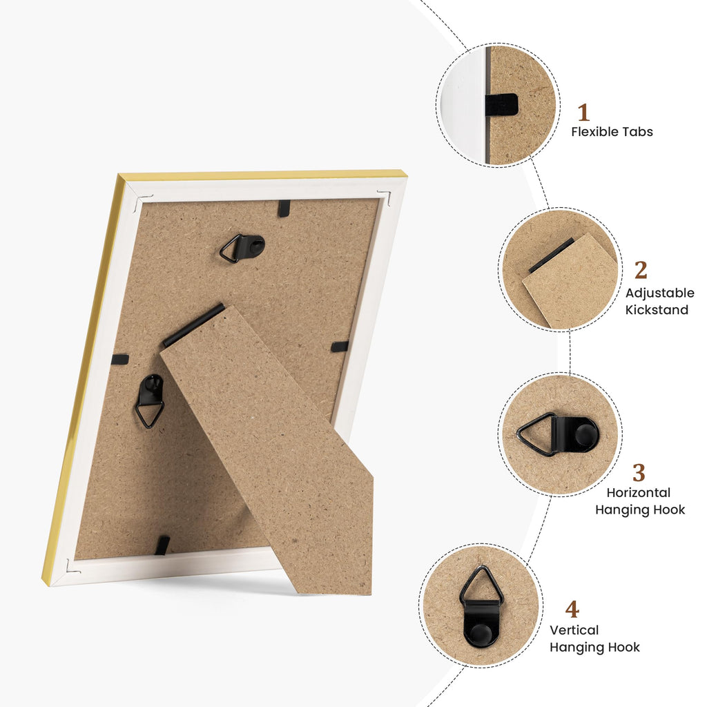 5x7 Picture Frame Set of 12, Gold Photo Frames Display 5"x7" Pictures, Picture Frames 5x7 Wall Gallery Collage Tabletop