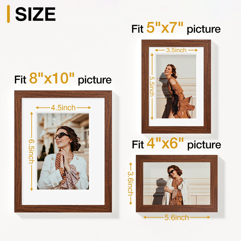 20 Pack Picture Frames Collage Wall Decor, Walnut Brown