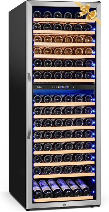 24 Inch Wine Cooler Fridge Dual Zone, Professional Large Capacity High Wine Refr