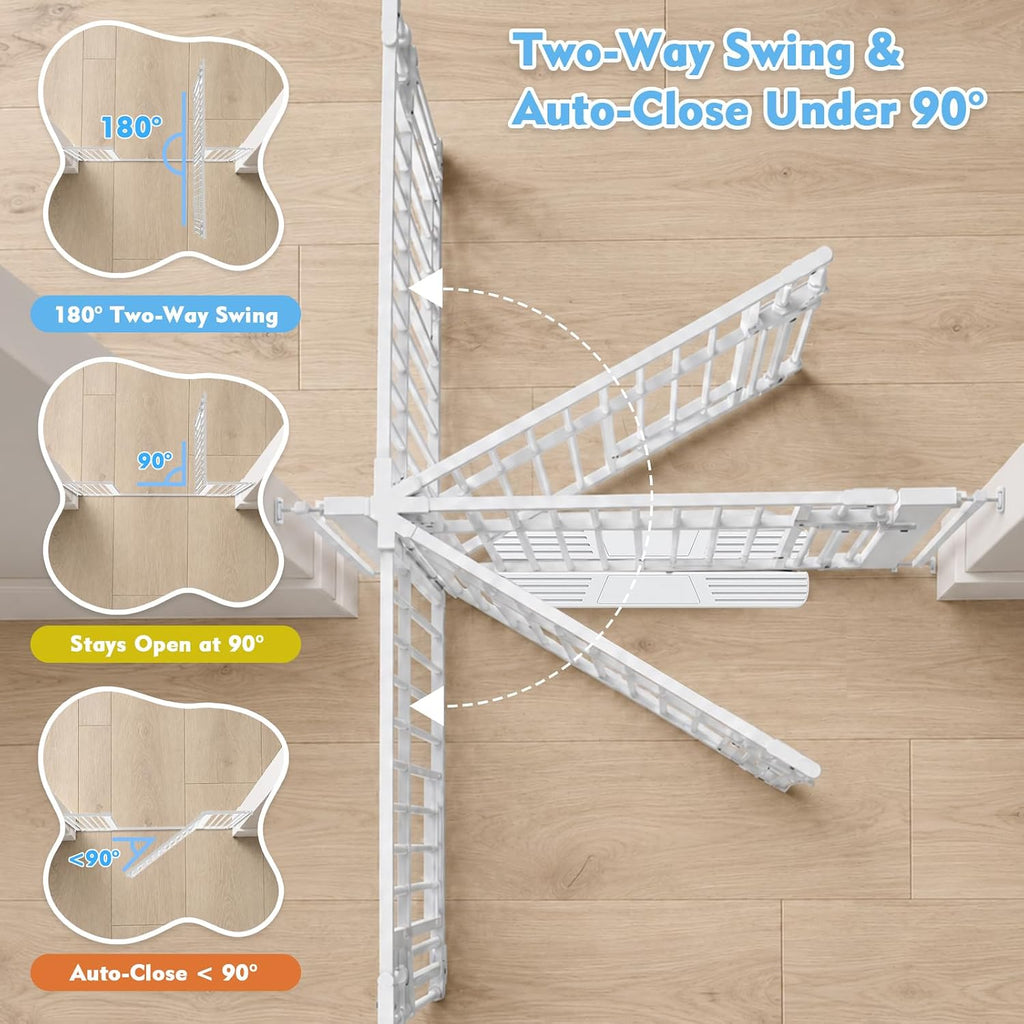 51" Extra Tall Pet Gate with Cat Door, 32-51" Wide Cat Gate for Doorways