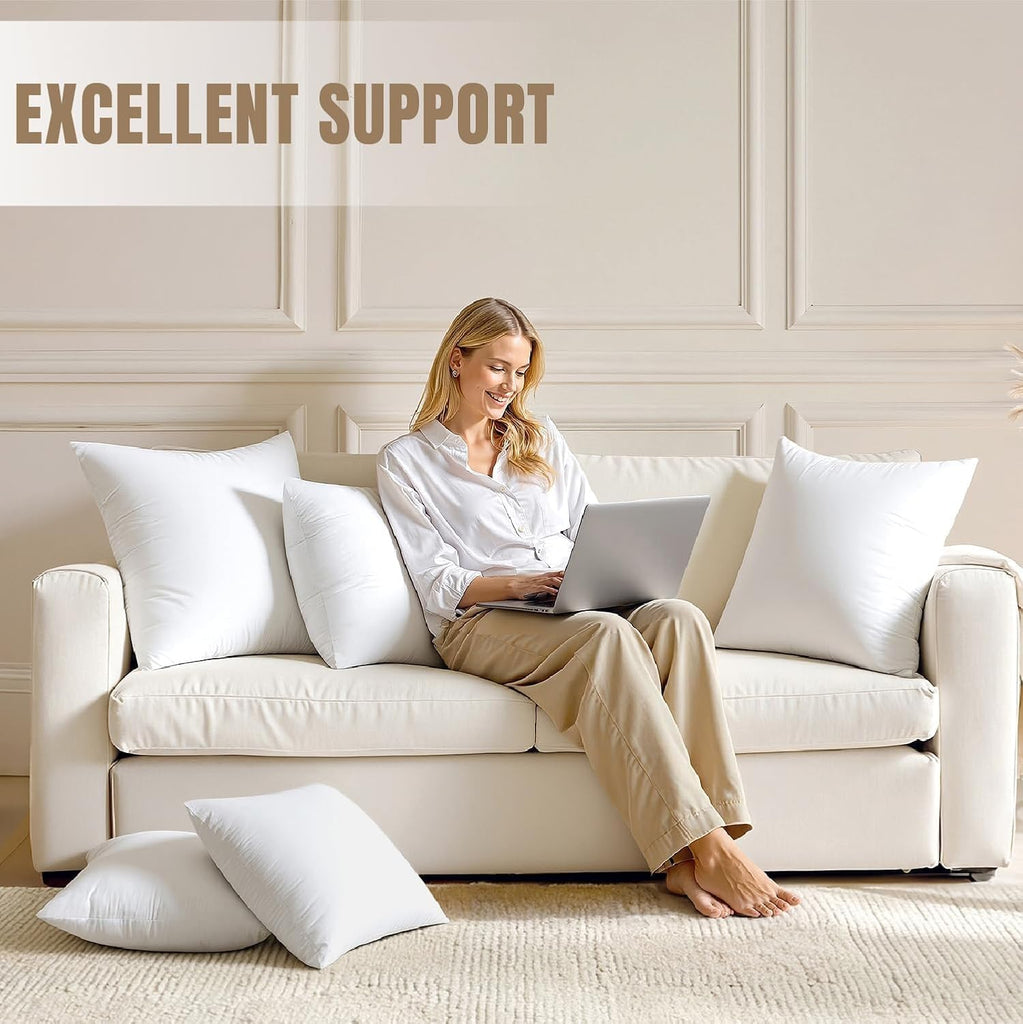 12x20 Pillow Inserts Set 2 100% Virgin Microfiber with Cotton Cover - Set of 2