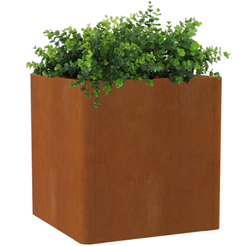 Corten Steel Planters Outdoor 24"x24"x25", Large Cube Planters