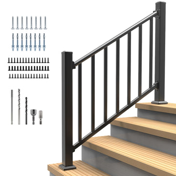 Modular Stair Railing Kit, 36 in x 4 ft, 2 Post, 1 Panel