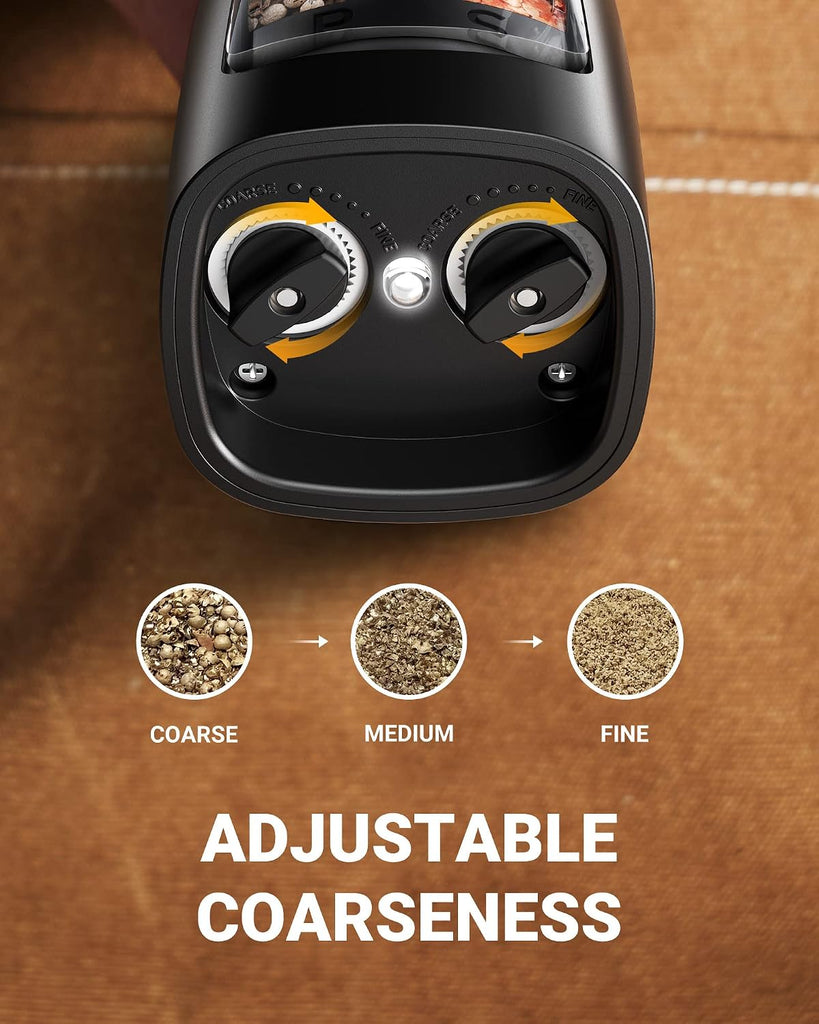 2-in-1 Automatic Electric Salt and Pepper Grinder with LED Light