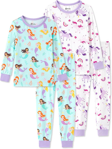 Bamboo Viscose Toddler Pajama Sets, piece PJs for Baby Girls Boys