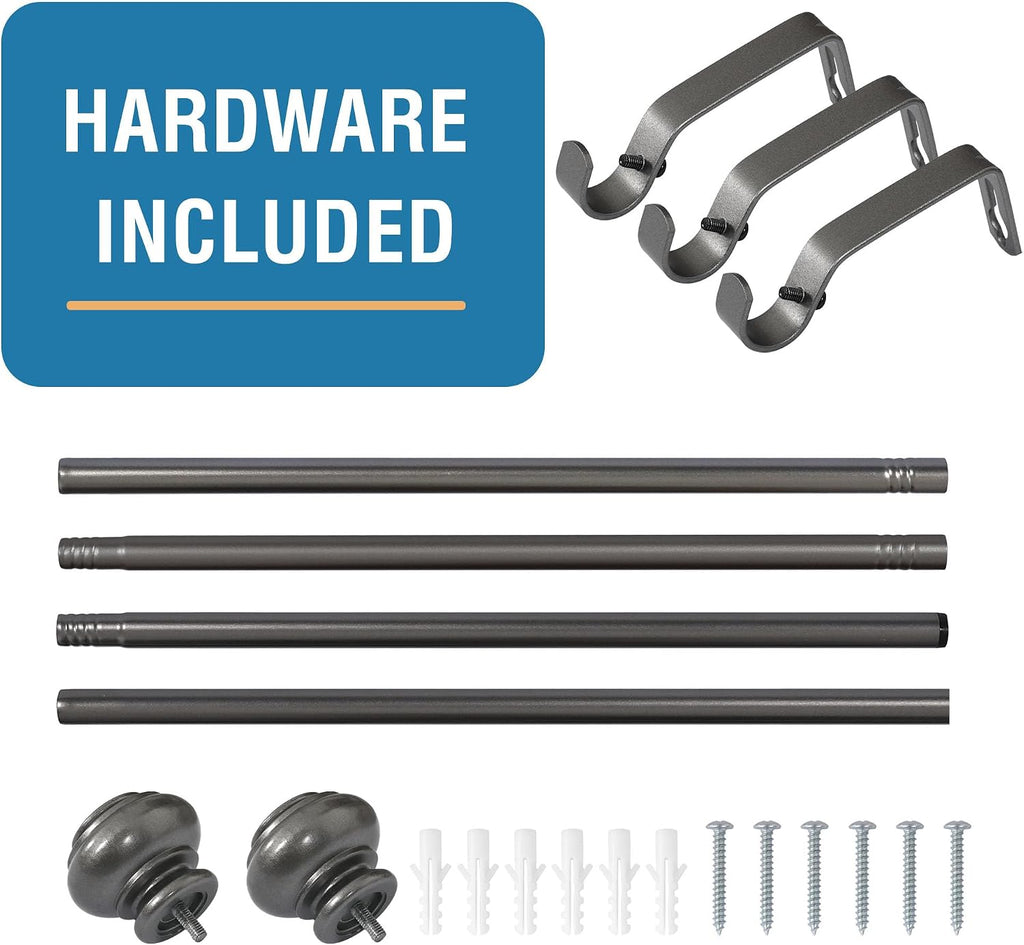 Curtain Rods for Windows 3/4 inch Diameter Adjustable Decorative Telescoping Curtain Rod