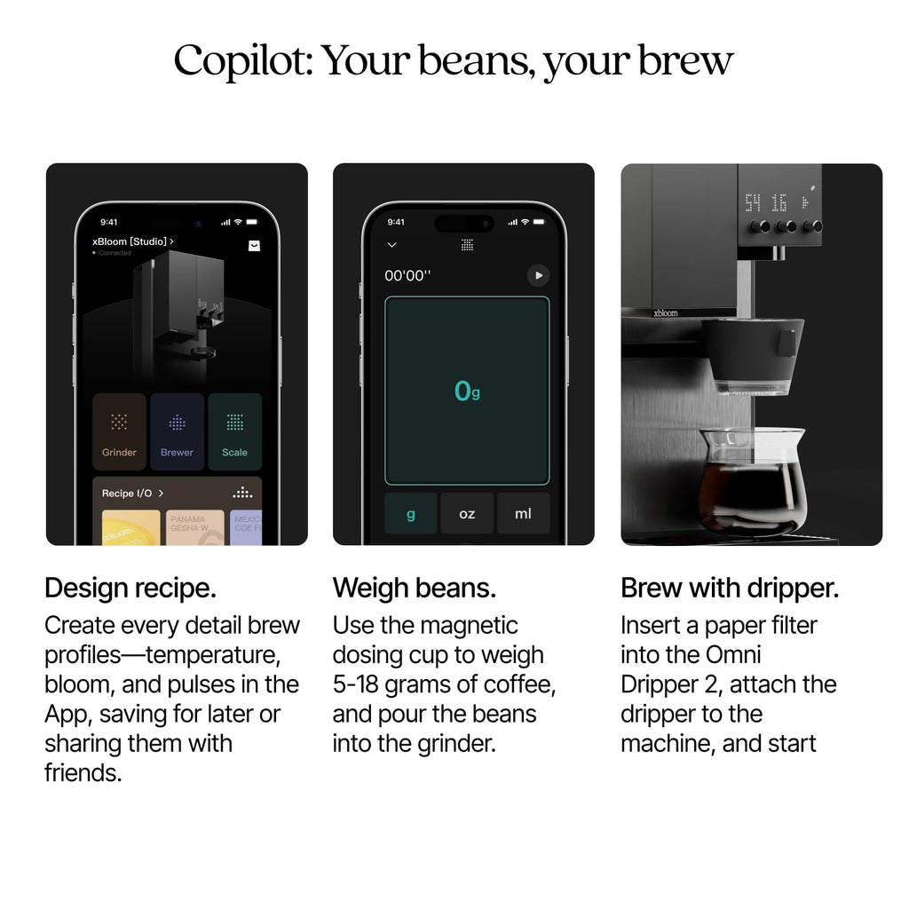 Studio Coffee Machine, Drip Coffee Maker, Grinder&Scale, AppControl