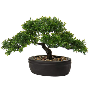 Bonsai Tree Juniper Faux Plants Indoor Small Fake Plants Decor with Ceramic Pots Table Office Desk Bathroom Shelf