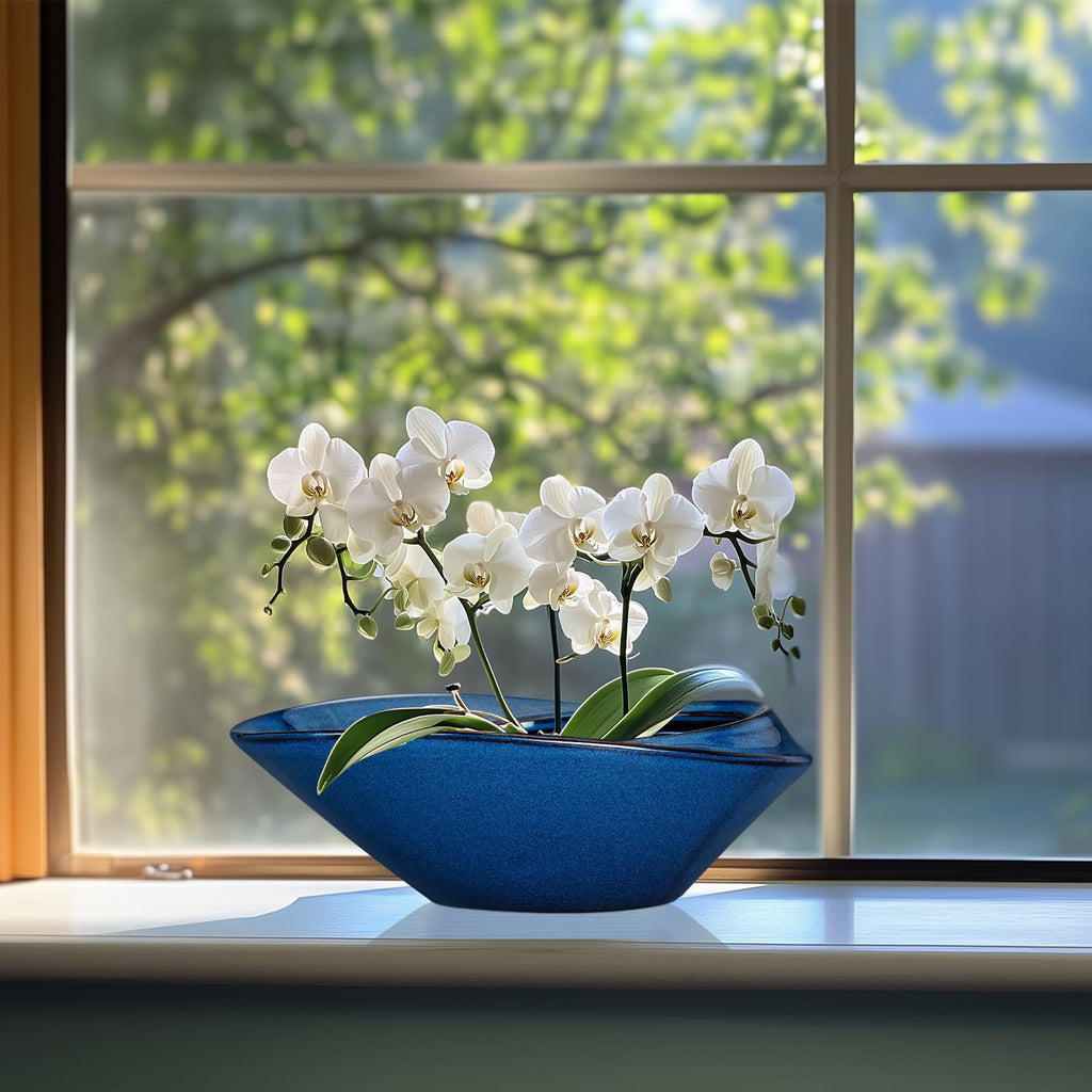 Bonsai Tree Pot - Ceramic Planter Pot with Drainage Hole 12 Inch Bonsai Pots Decorative Orchid Succulent Plant Pots