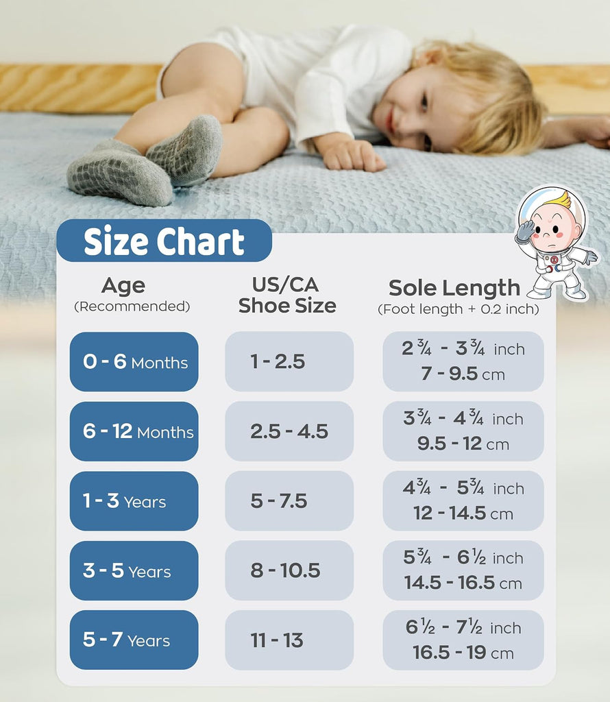 Baby Non-Slip Ankle Socks - Superior Grip, Soft Cotton, for Active Toddler Girls & Boys
