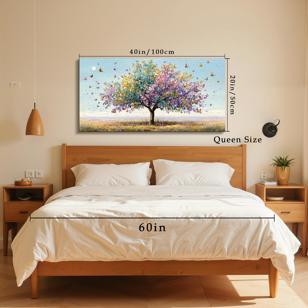 Butterfly Tree of Life Wall Art, Landscape Art Prints 20"x40"
