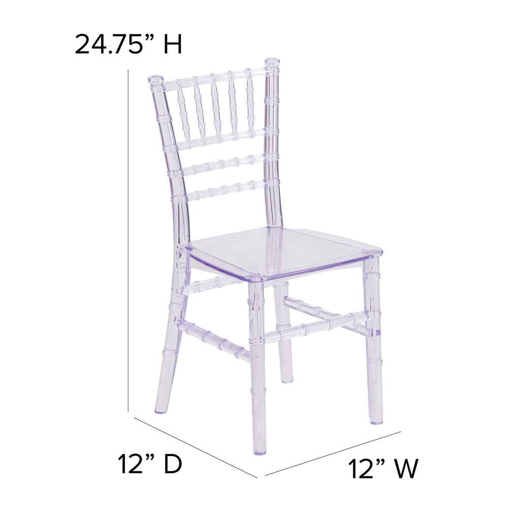 Child's Transparent Crystal Resin Party and Event Chiavari Chair for Commercial & Residential Use