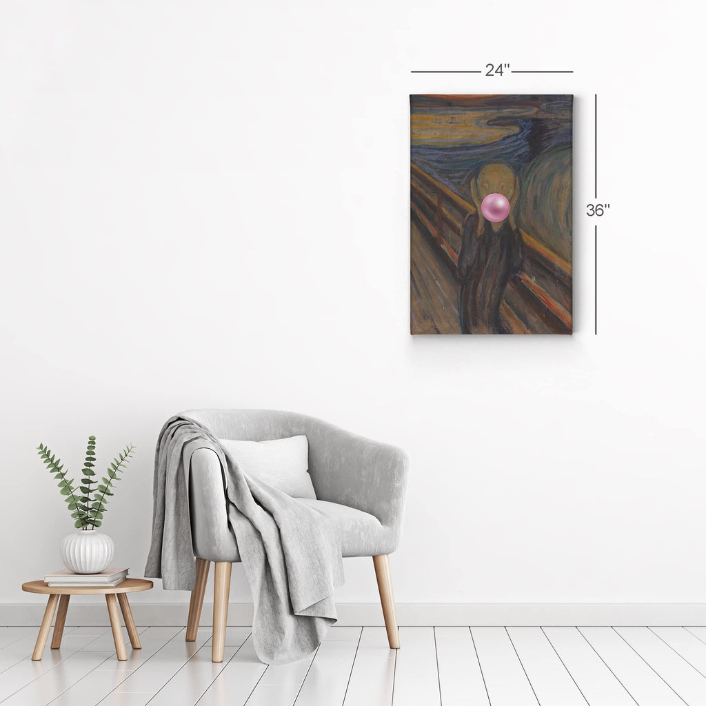 Edvard Munch's Masterpiece, The Scream Pink Bubble Gum Art CANVAS PRINT Modern Paintings Wall Art Classic Art Pop Art