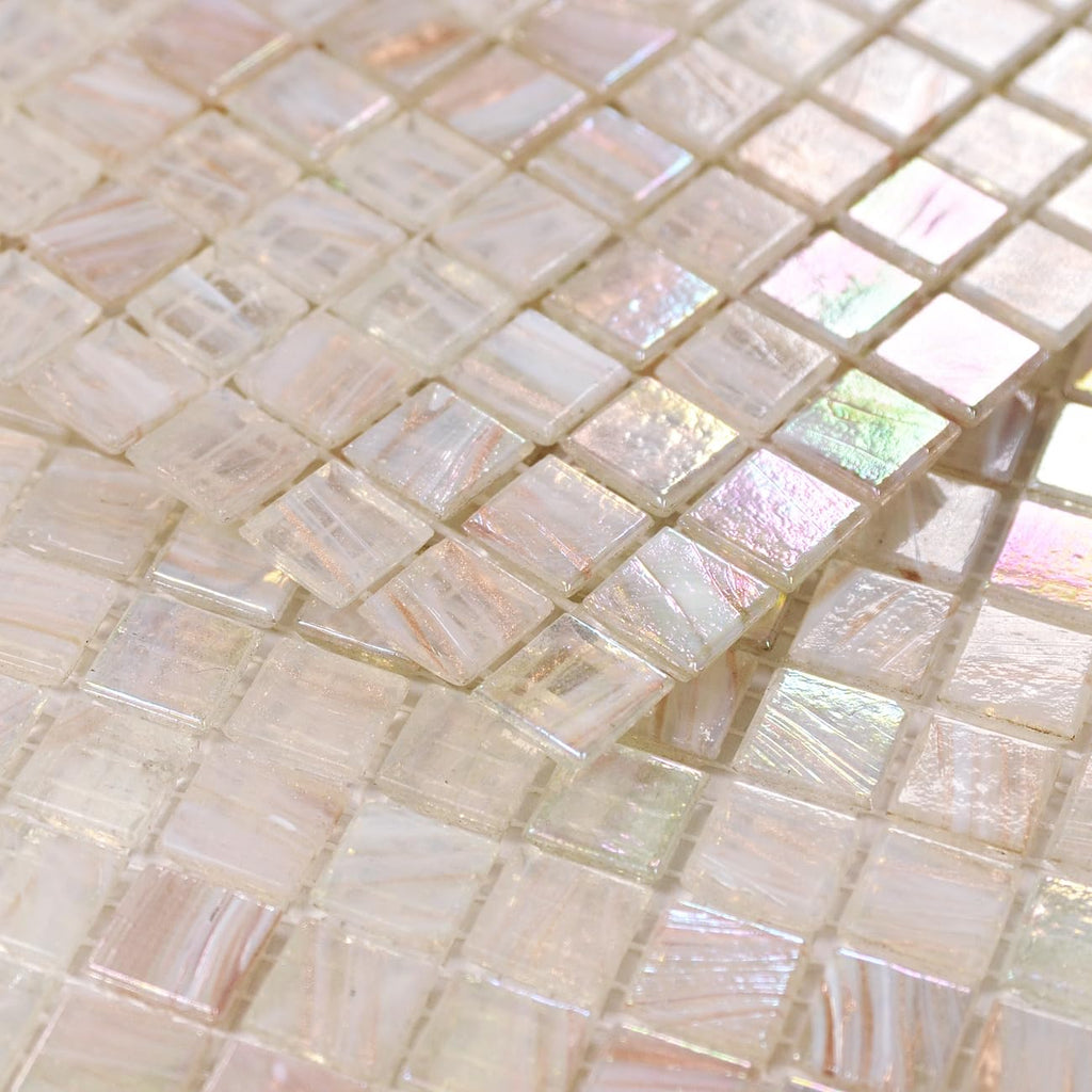 5.75 Sq.Ft Iridescent Pink Glass Mosaic Tile, Backsplash