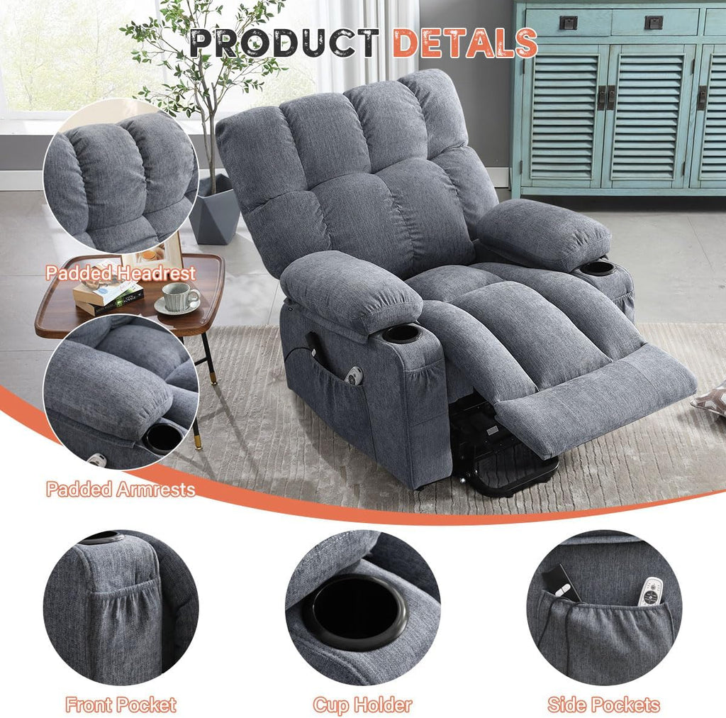 Power Lift Recliner Chair with Massage and Heat for Elderly