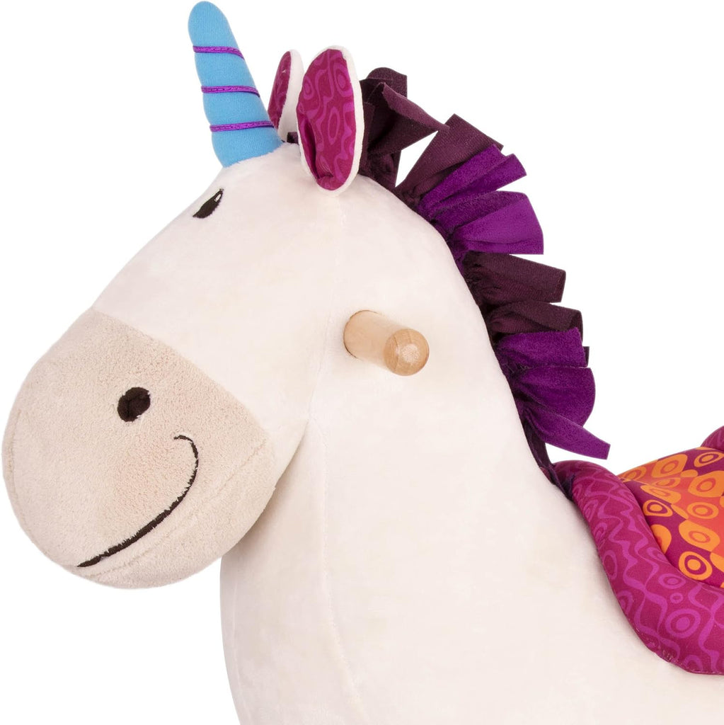 Unicorn Rocker, Dilly-Dally Wooden Ride-On Plush Toy, Soft Toys